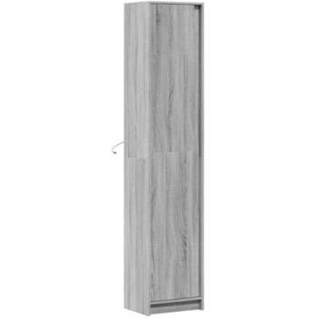 Aparador con LED de madera ingeniería gris Sonoma 41,5x32,5x200 cm