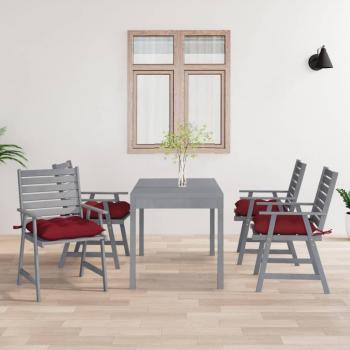 Sillas de comedor jardín con cojines 4 uds madera maciza de acacia
