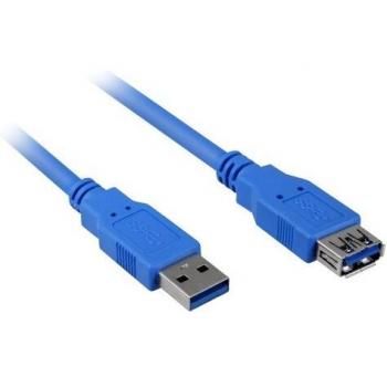 Cable alargador USB 3.0 M>F de 1 m Azul
