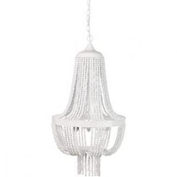 Lámpara de Techo Adda Home Cuentas Metal Blanco Mate 35x35x121 cm