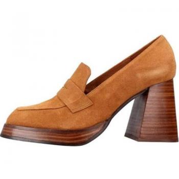 Mocasín de ante Angel Alarcón con tacón de 7 cm en color marrón