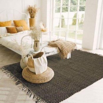 Alfombra de yute Kala - 160 x 230 cm - Negro