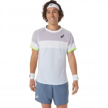 Camiseta Asics Match Top Tee para Hombres en Azul Claro y Blanco