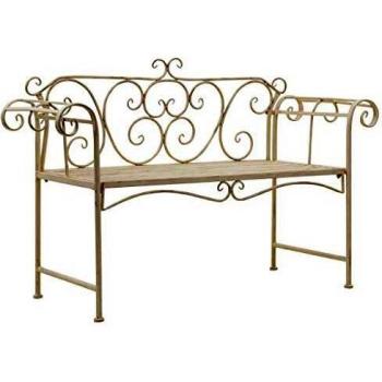 vidaXL Garden Bench 132 cm Metal Antique White