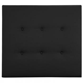 Cabecero Tapizado en Polipiel con Botones - Negro - 200 x 80 cm