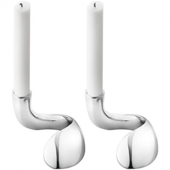 Georg Jensen Bloom Inoxidable portavelas, Juego de 2