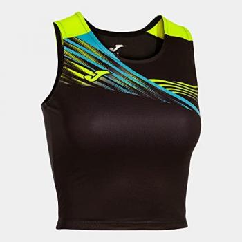 Top de running Joma Elite X negro amarillo flúor