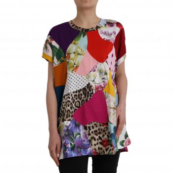 Dolce & Gabbana Multicolor Patchwork Silk-Cotton Blouse Top - IT38 | XS