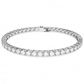 Pulsera Swarovski Matrix Tennis Grande, Corte Redondo, Cristales Blancos, Metal Rodio - 5648938
