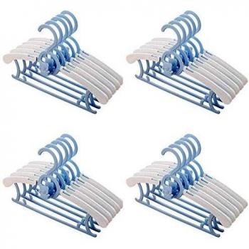 Perchas Infantiles, JSF Juego de 20 Perchas Apilables con Ganchos de Osito, Antideslizantes, Ajustable 29-37CM para Ropa Infantil, Ropa de Bebé, Ahorro de Espacio