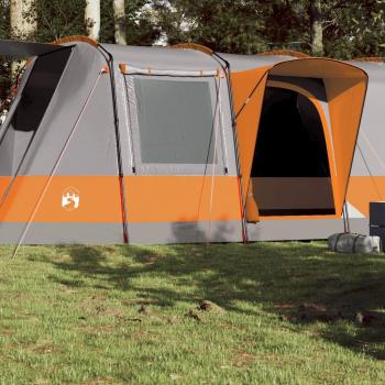 Tienda de campaña túnel impermeable para 4 personas en color azul, verde, gris y naranja