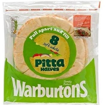 Warburtons 8 Sandwich Blanco Pitta Mitades 284g