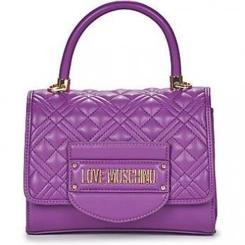 Love Moschino Quilted Tab Women's Handbag in Purple, One Size