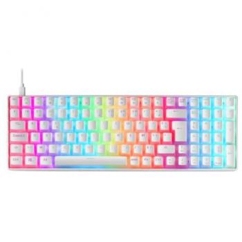 Teclado Mecánico Mars Gaming MKULTRA Blanco RGB 96% Switch Outemu SQ Azul Idioma Francés