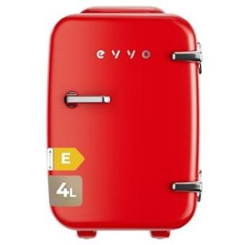 Mini Nevera Retro Evvo F4 4L Roja con Refrigeración y Ahorro de Energía, Portátil 12v/220v