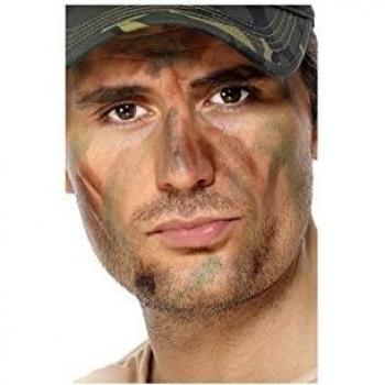 Smiffy'S 30928 Maquillaje Militar Con Aplicador, Camuflaje