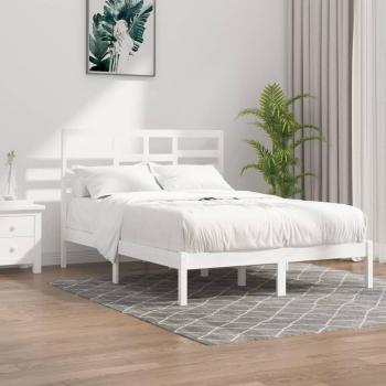 Estructura de cama de madera maciza de pino blanca 120x200 cm