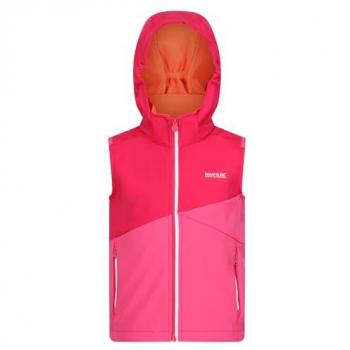 Regatta Kids Acidity II Breathable Softshell Gilet - Pink Potion / Flamingo Pink, Size: 5-6 Years