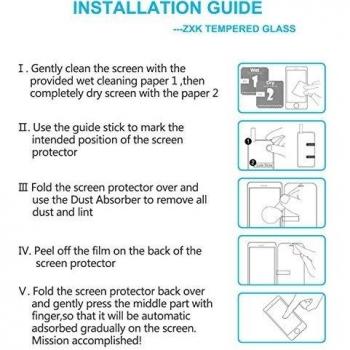 Samsung Galaxy S6 edge Plus Vidrio Templado Completo,ZXK CO Protector de Pantalla para Samsung Galaxy S6 edge Plus Resistente a Golpes y Rayado Anticaídas 9H Dureza 3D Pantalla Curva Senisible al Tacto Súper Claro Superior de Película Dureza Transparen