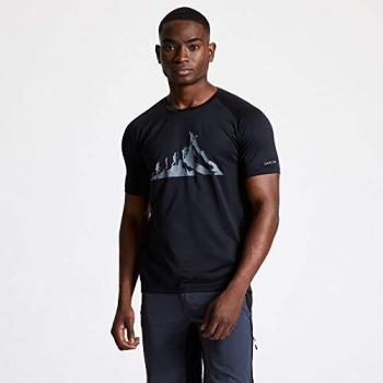 Dare2b Righteous II-Camiseta para Deporte Activo, Tejido Ligero De Secado Rápido Y con Detalles Estampados Reflectantes T-Shirts/Polos/Vests, Hombre, Black, XL