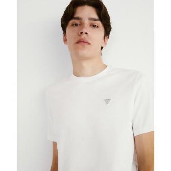 Camiseta Guess Regular Fit Blanca para Hombre con Logotipo Frontal