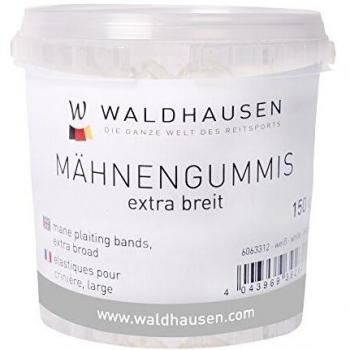 Elásticos para crin extra anchos Waldhausen, transparentes, 150 g en cubo