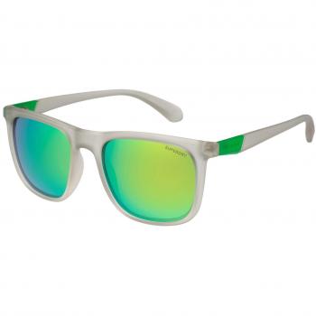 Superdry SDS 5016 165P Square Sunglasses - Grey Transparent, Polarized, Plastic, Medium Size