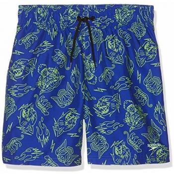 Speedo Printed Leisure 15 WS Jm Bañador, Niños, Chroma Blue/Bright Zest, XL