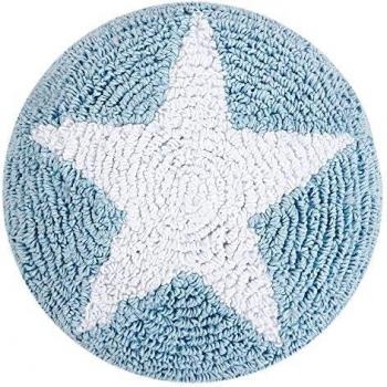 Happy Decor Kids -Cojín Round Star 100% Algodón Natural- Relleno: 100% Poliéster -Azul- 30x30 cm