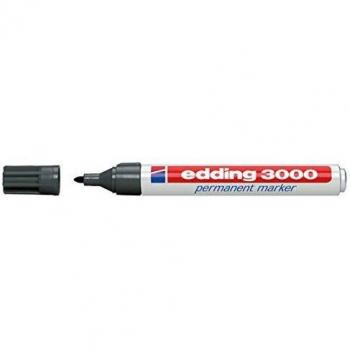 Rotulador permanente Edding® 3000, punta redonda, grosor de trazo 1,5 - 3 mm, color gris