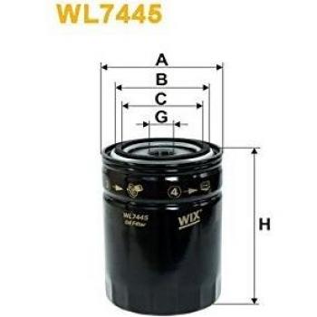 Filtro de aceite WIX WL7445 - Spin-On para Iveco Daily/Ecodaily