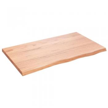 vidaXL Wall Shelf - Light Brown, 100x60x(2-4) cm, Treated Solid Wood Oak