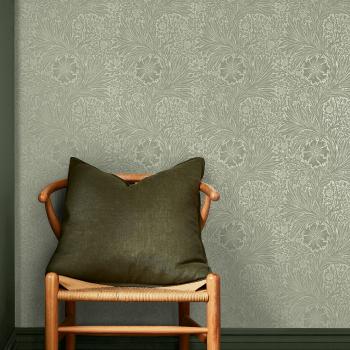 William Morris Retro Textured Marigold Fibrous Wallpaper