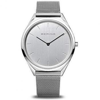 BERING Unisex Analogue Quartz Ultra Slim Collection Watch with Stainless Steel Strap & Sapphire Crystal 17039-000
