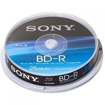 Sony 10BNR25SP - Lote de 10 Discos Blu-ray Grabables de 25 GB