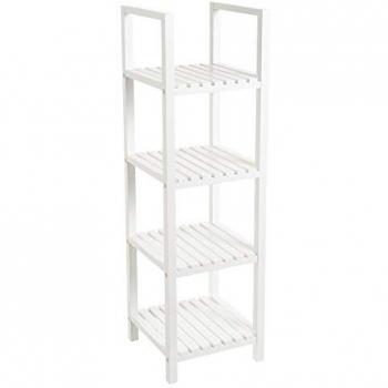 Estantería Nórdica Blanca de 4 Estantes de Madera MDF 30x30x102 cm