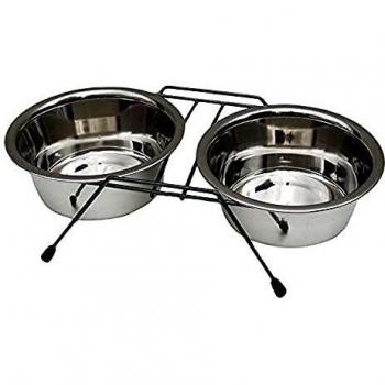 Freedog FD9000016 - Comedero INOX Doble, para Perro y Gato, Color INOX