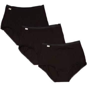Playtex - Braguita high rise para mujer, pack de 3, color negro, talla 50