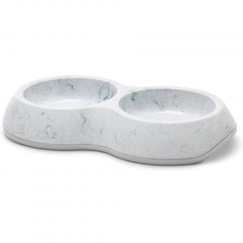 Comedero Bebedero Doble Savic Delice Marble para Mascotas - 2 x 200 ml