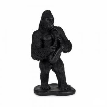 Figura Decorativa Gorila Saxofón Negro 15 x 38,8 x 22 cm (3 Unidades) - Resina