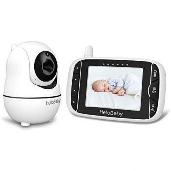 HelloBaby HB66 Vigilabebés Video Baby Monitor con Modo VOX Cámara Remota Pan-Tilt-Zoom 3.2 Pulgadas Pantalla LCD en color Infrarrojo Visión Nocturna Monitoreo de Temperatura