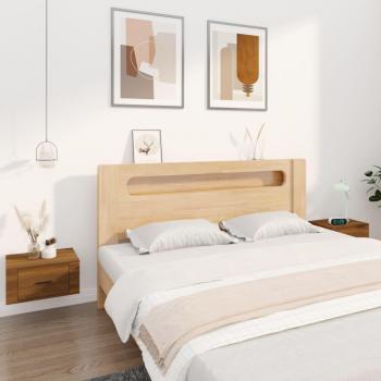 Mesitas de noche de pared 2 unidades 50x36x25 cm color roble marrón, blanco y negro, diseño moderno para dormitorio, salón o estudio, mesa auxiliar