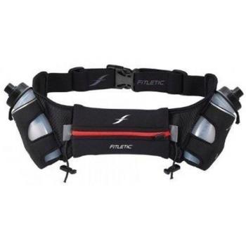 Fitletic HD06-02L 2X175ml - Cinturón de hidratación, color negro / rojo, talla L / XL
