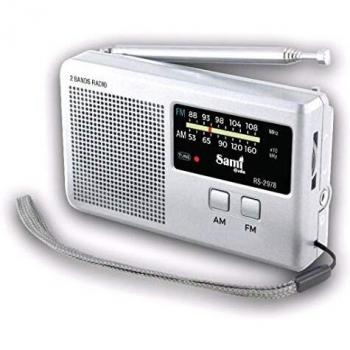 SAMI-RS2978 Radio de Bolsillo analógica SAMI de 2 Bandas FM/Am recepción Pantalla Luminosa y luz de sintonización y Antena telescópica. Circuito Integrado Correa de Mano.
