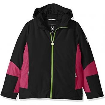 SPYDER Chaqueta de niñas Encanto, niña, Negro y Rojo, Large