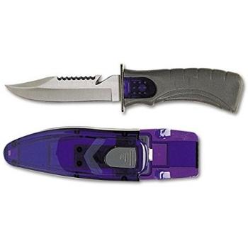 Cuchillo de inmersión Merou gris con mango ergonómico, hoja de acero inoxidable, diseño antideslizante y resistente al agua