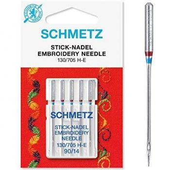 Agujas de bordado para máquina - 130/705H-E - Tamaño 90/14 - 5 piezas - SCHMETZ