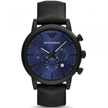 Emporio Armani AR11351 Black Leather Men's Chronograph Watch