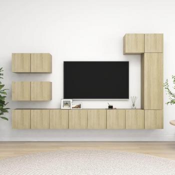 vidaXL Muebles de TV de salón 8 piezas madera de ingeniería 60 x 30 x 30 cm
