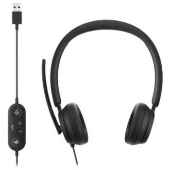 Auriculares modernos USB-C con cable, diadema para oficina/centro de llamadas, tipo C, color negro
